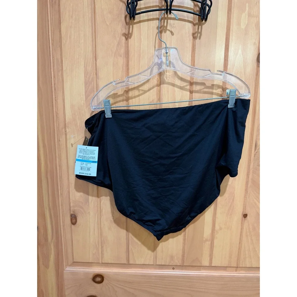 NWT 24th & Ocean Black High Waist Tummy Control Bikini Bottoms 22W or 20W